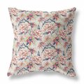 Palacedesigns 18 in. Roses Indoor & Outdoor Throw Pillow Red Light Green & Indigo PA3095456